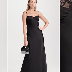 MISHA ANITA Black Lace Maxi Dress